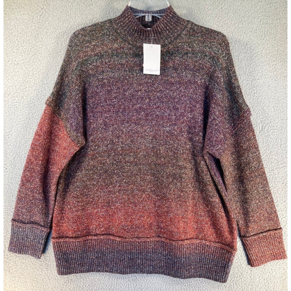 Westbound Sweater Women's PXL Burgundy Ombre Wool Blend Long Sleeve NEW